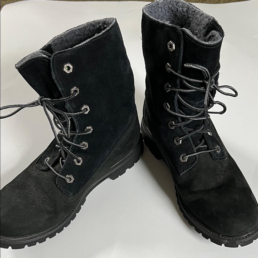 Timberland Black Suede Moto Boots